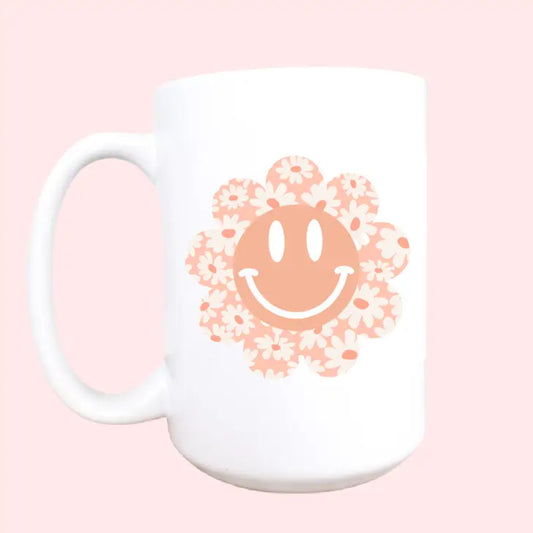 Floral Happy Face Mug